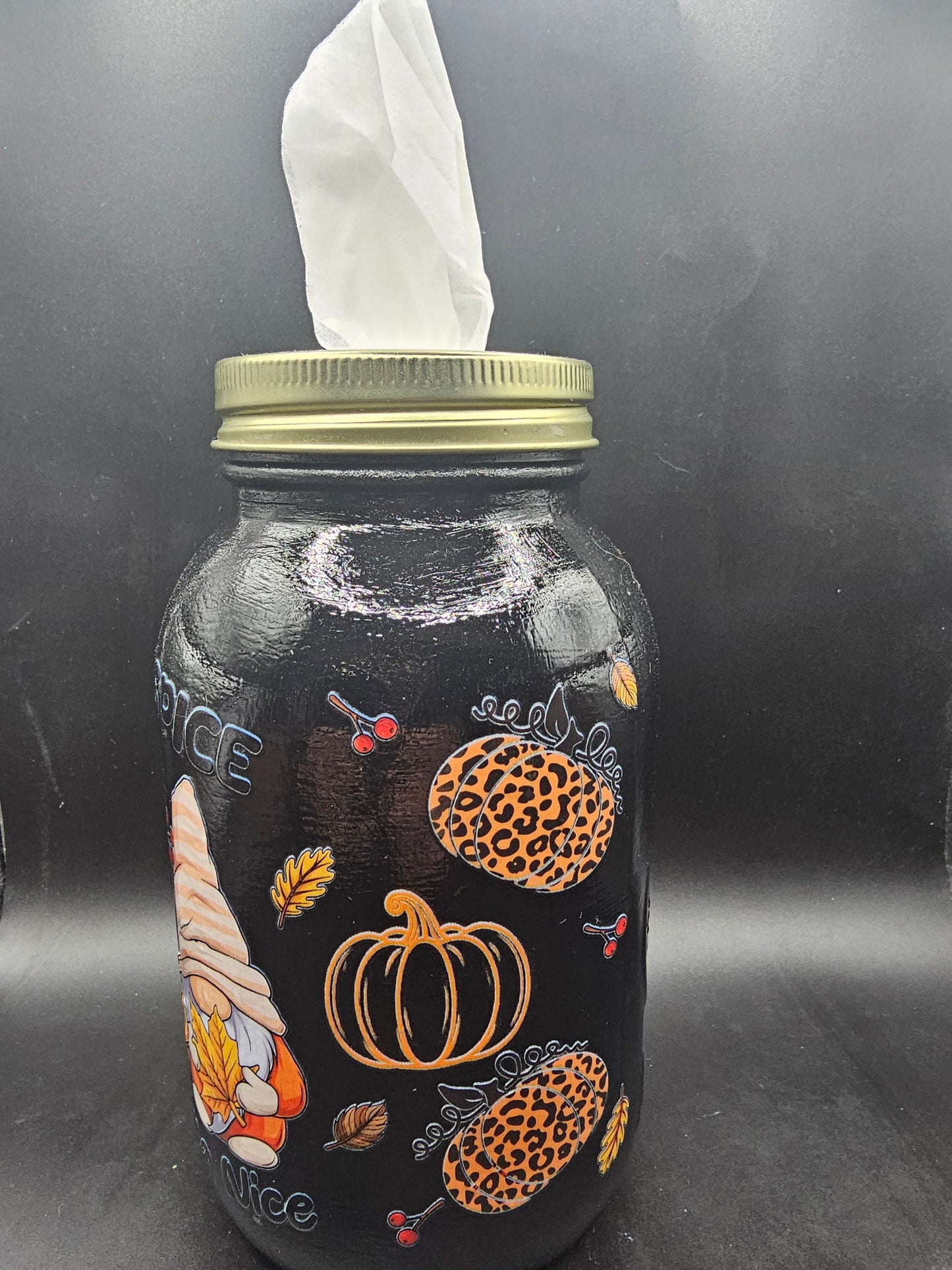 Pumpkin Spice and Everything Nice Gnome Kleenex Jar