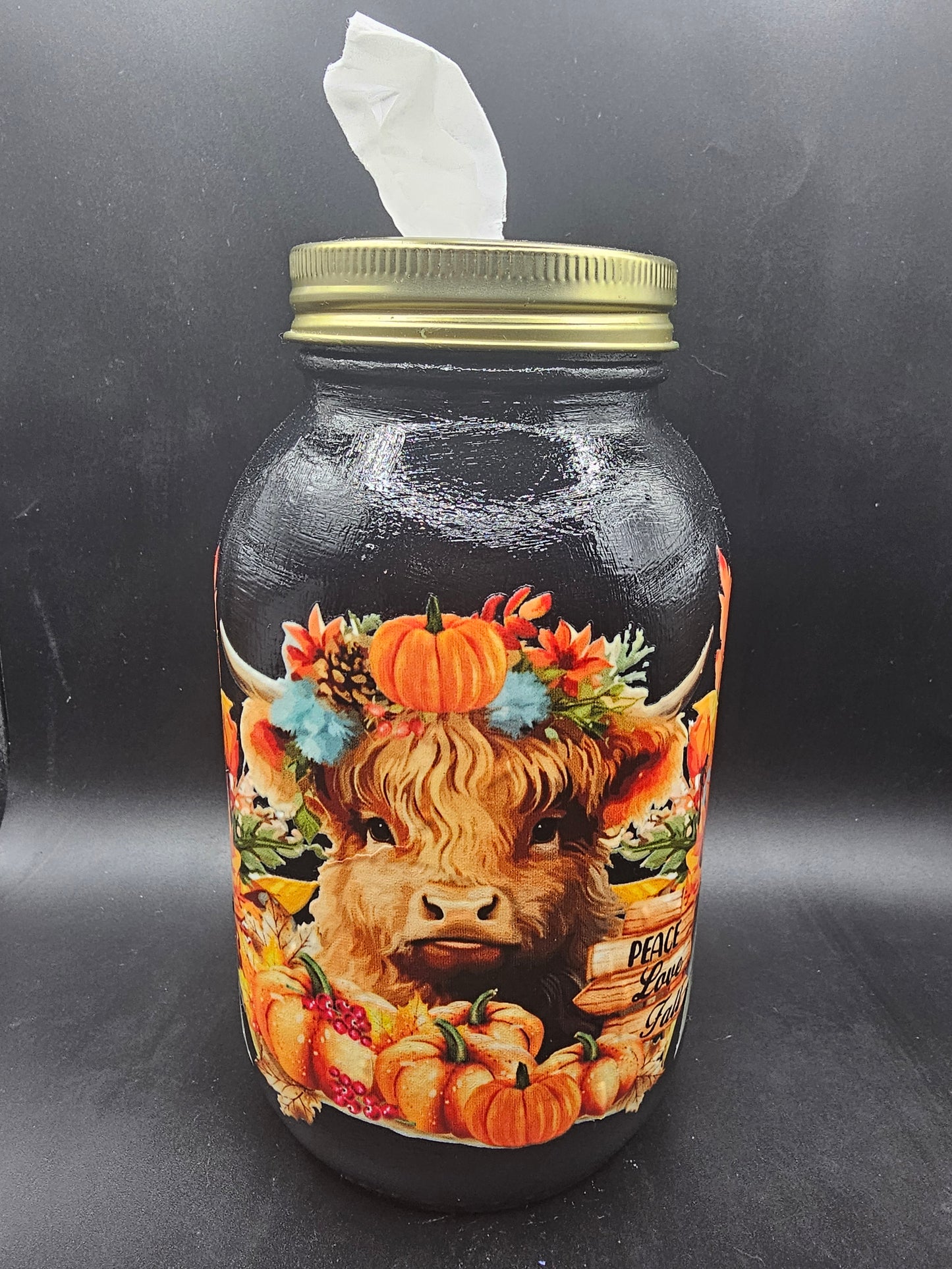 Highland Cow Kleenex Jar
