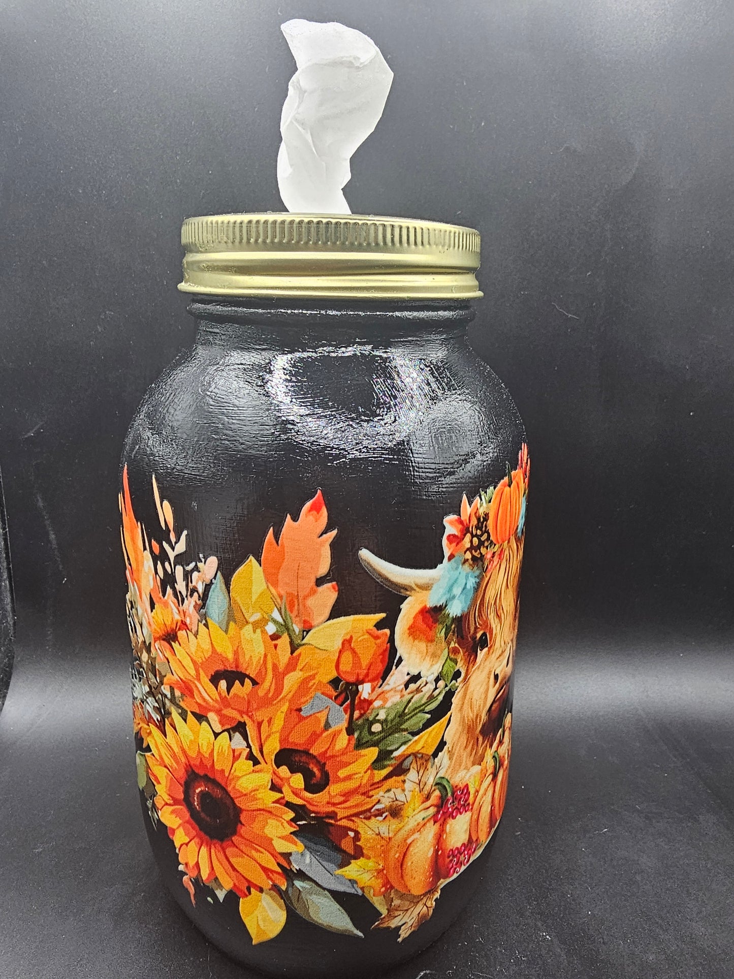 Highland Cow Kleenex Jar