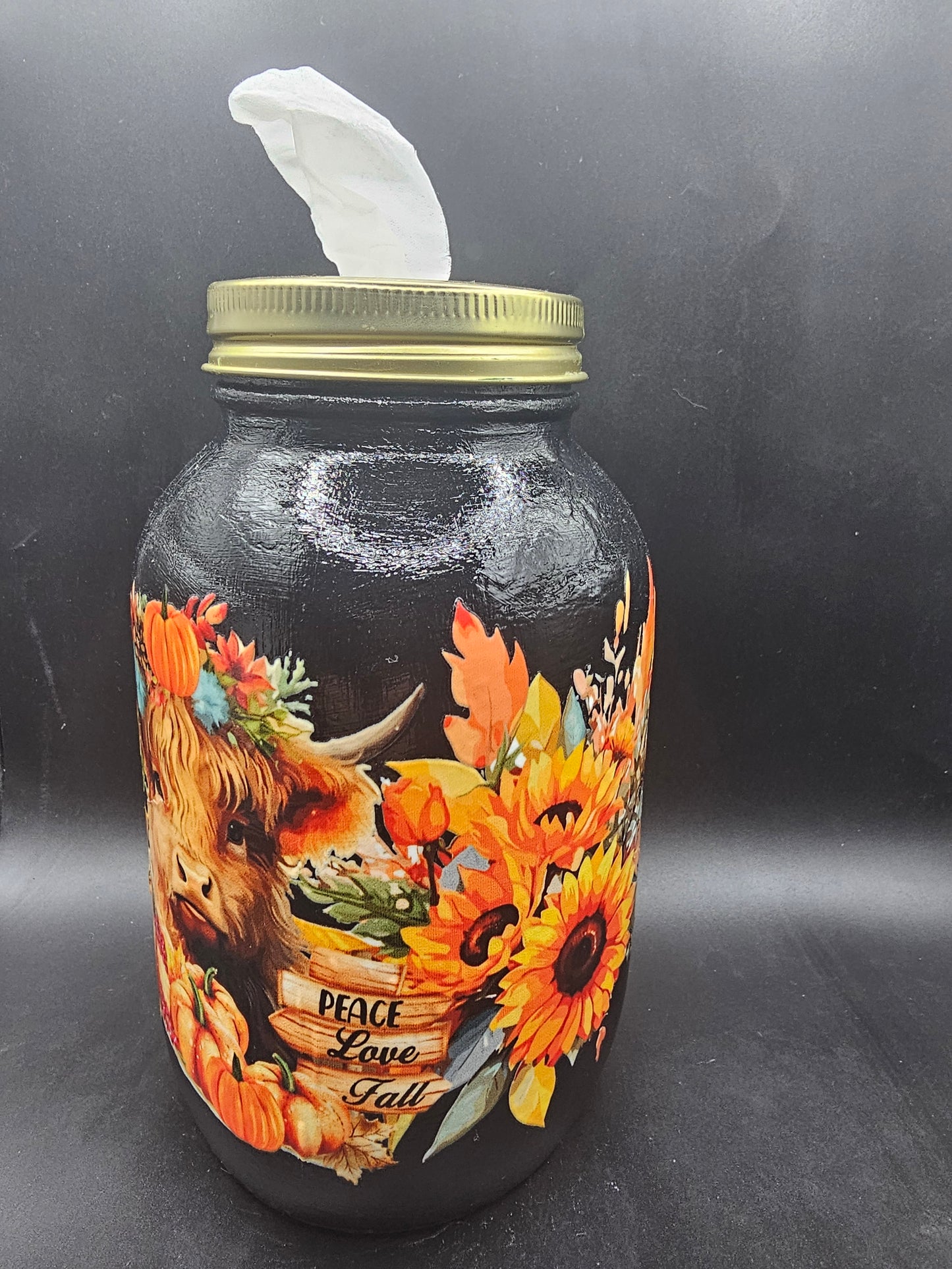 Highland Cow Kleenex Jar