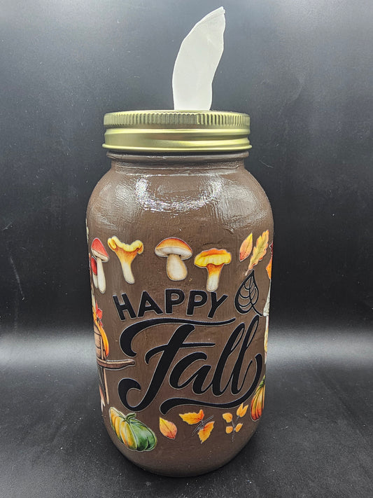 Mason Kleenex Jar Happy Fall