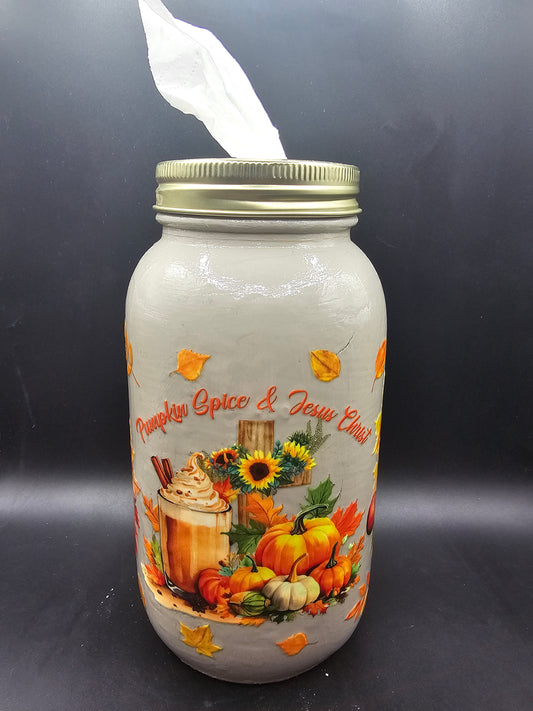Pumpkin Spice & Jesus Christ Kleenex Jar