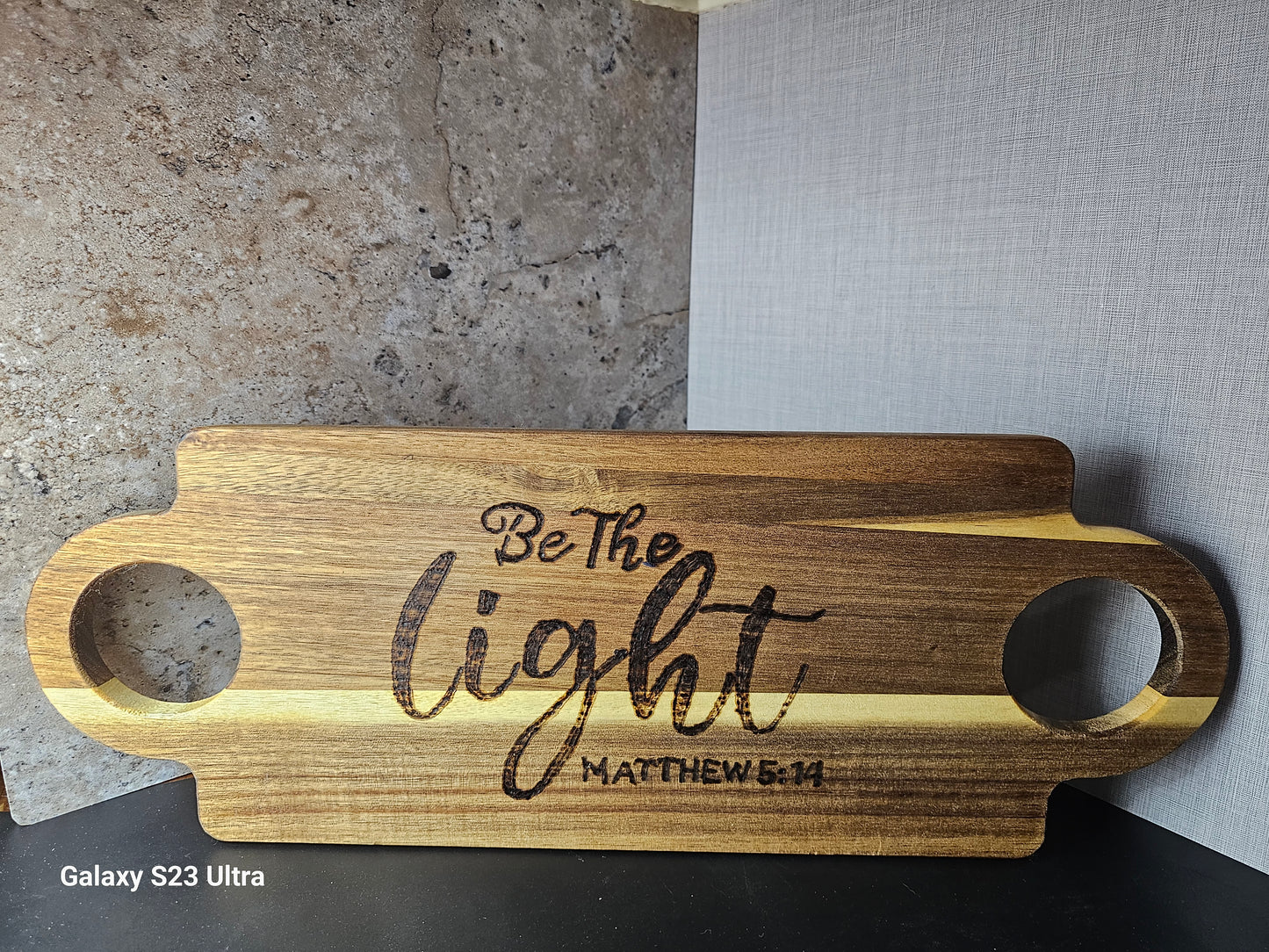 "Be the Light" Wood Burnt Cutting Board
