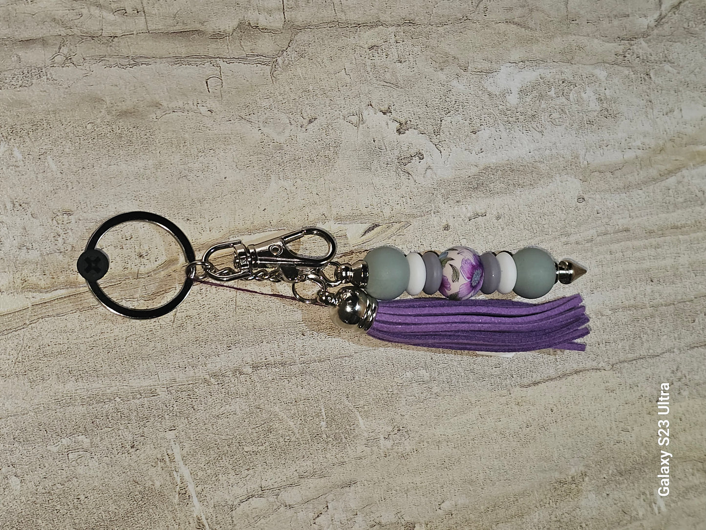 Beaded Bar Keychain