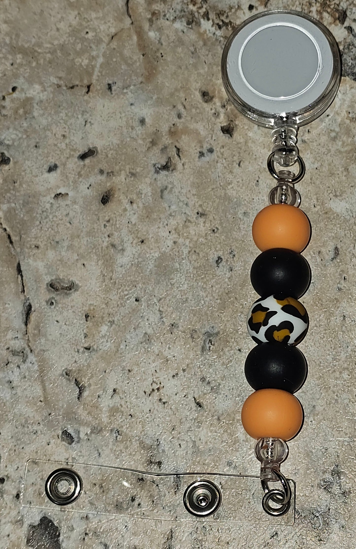 Beaded Badge Reel Tiger