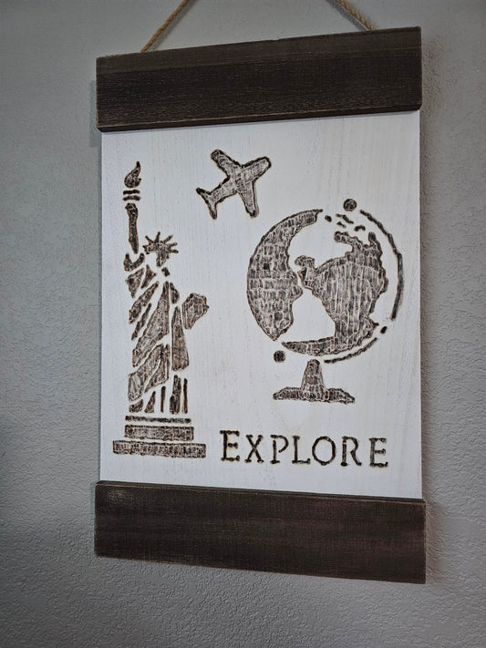 Explore/Travel Wood Plaque